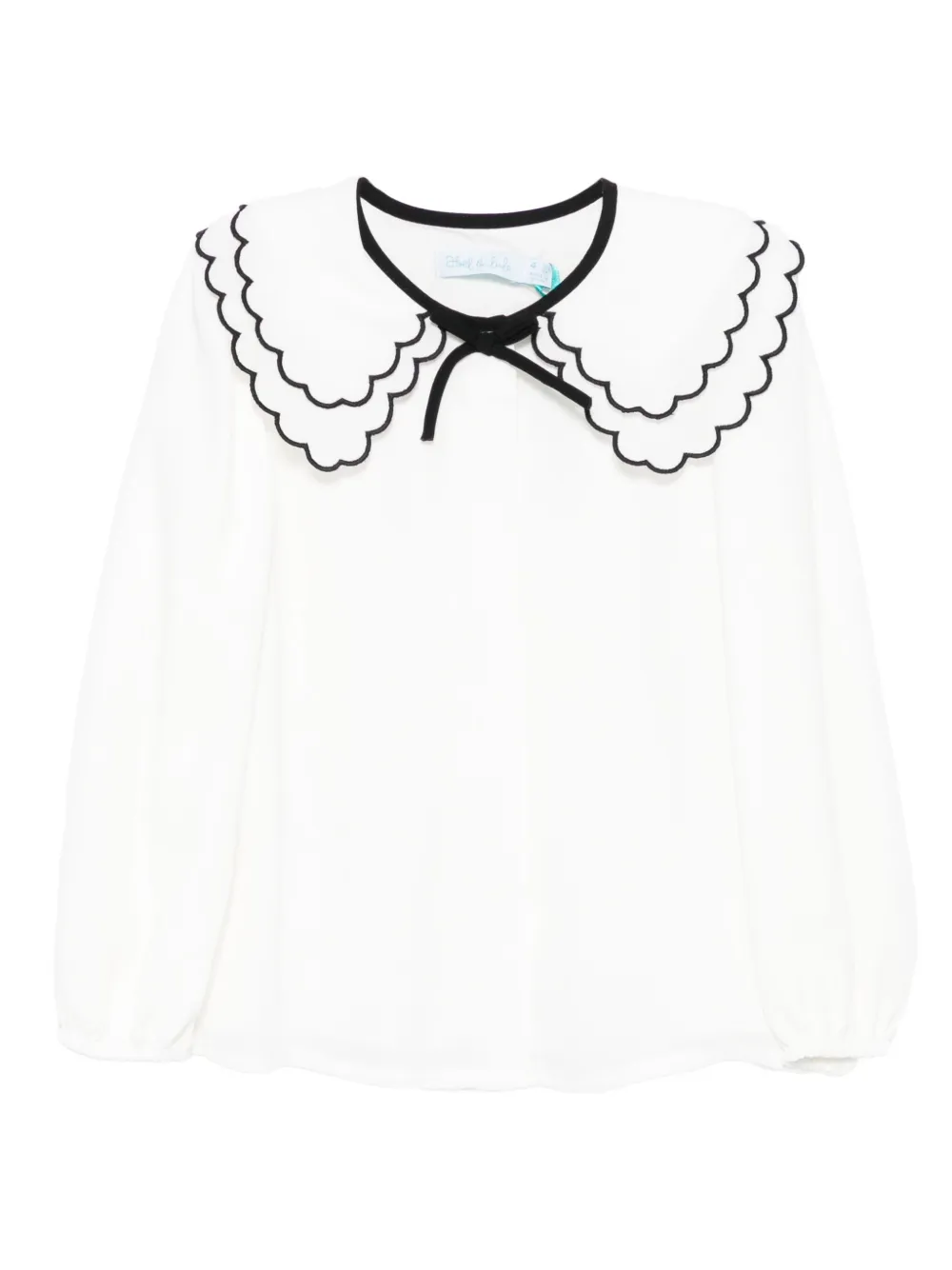 Abel & Lula blusa con cuello festoneado | blanco | Image 1