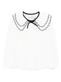 Abel & Lula scalloped-collar blouse - White