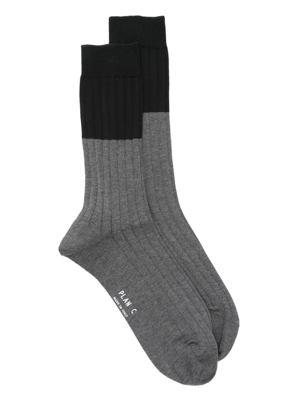 Plan C Gerippte Socken - Grau