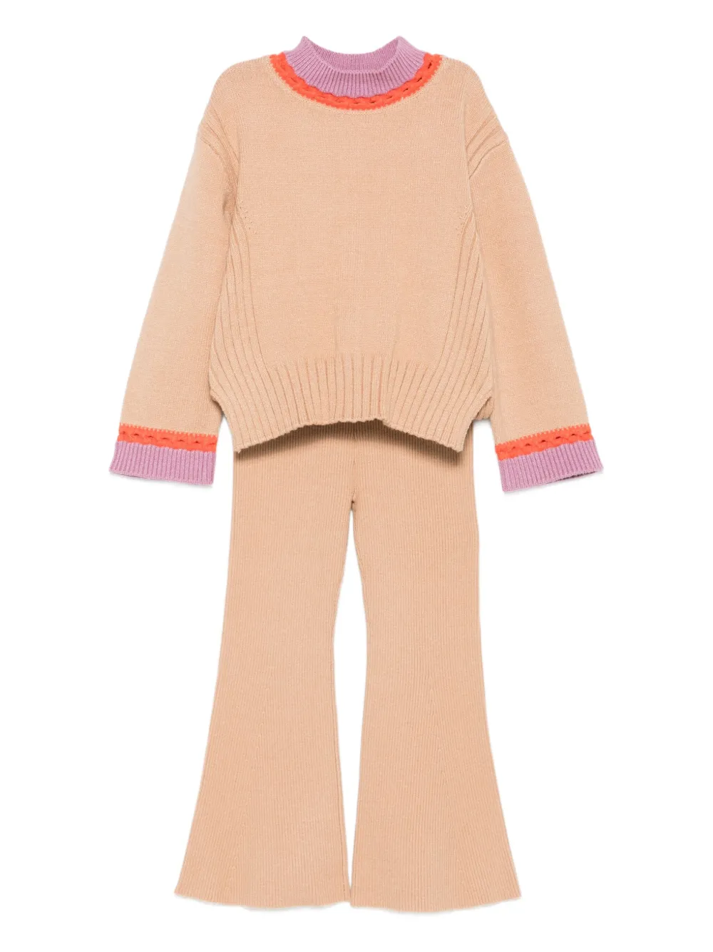 Abel & Lula ribbed-knit trousers set | Brown | Image 1