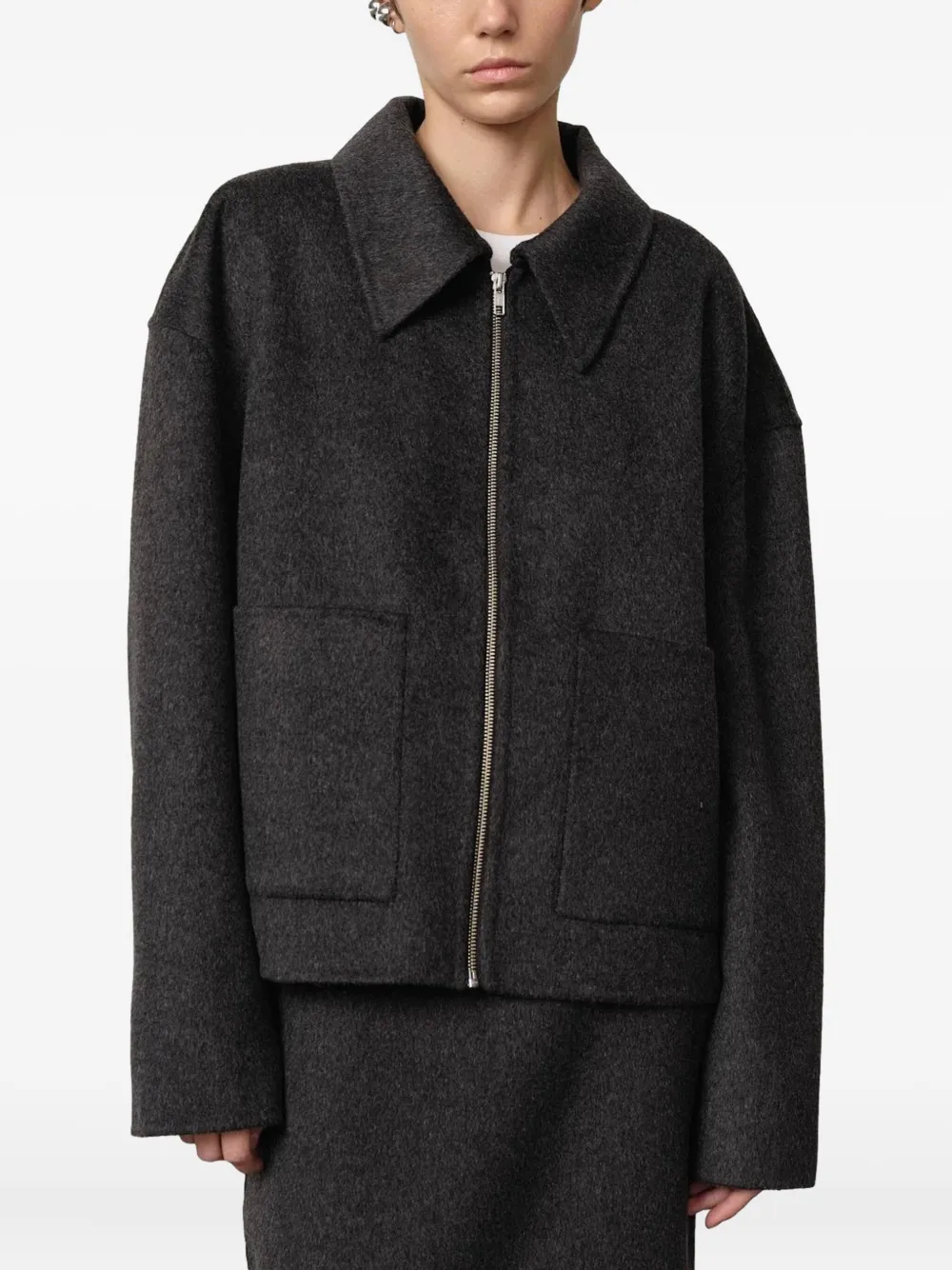 HERSKIND zip-front patch-pocket jacket | Oversized Jackets | Image 2