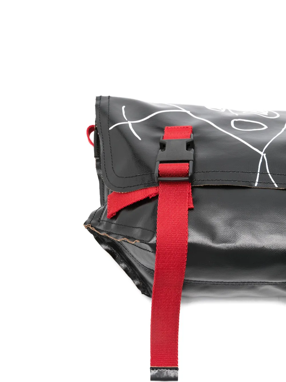 Plan C Tas met gesp en print Zwart