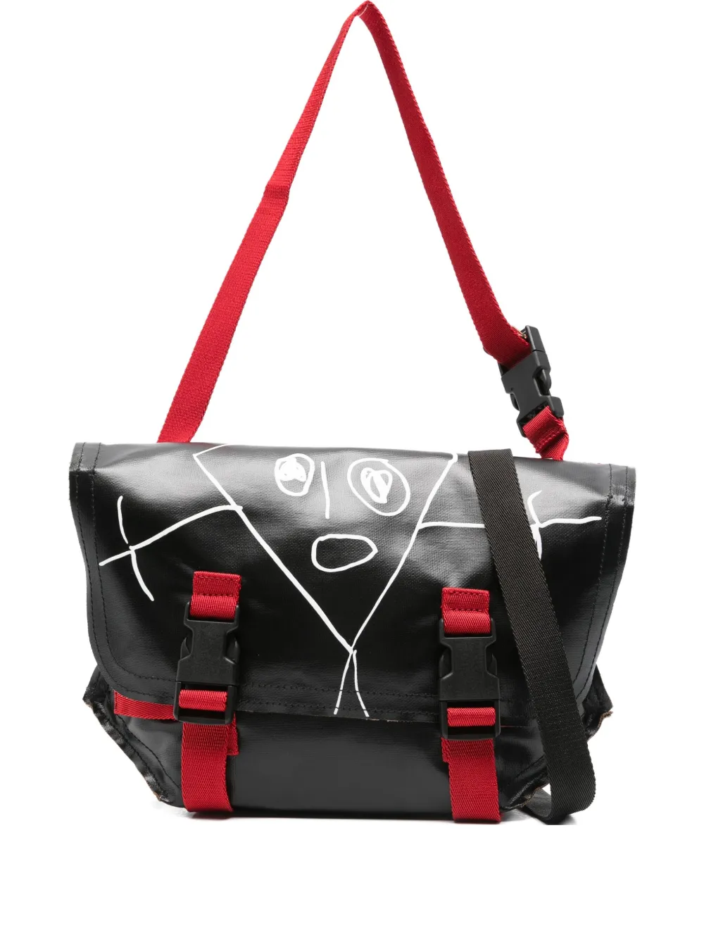 Plan C doodle print buckle bag | Black | Image 1