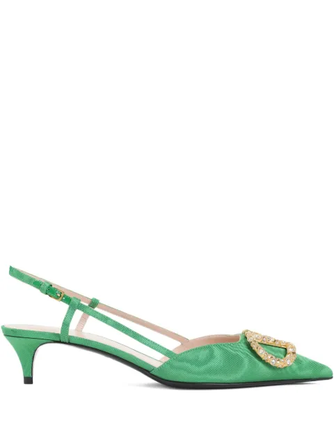 Valentino Garavani 40mm crystal-embellishment slingback pumps