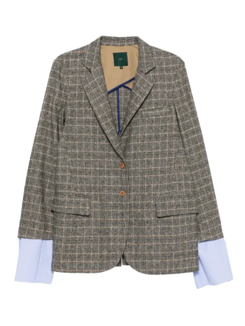 Jejia check-pattern contrast-cuff blazer