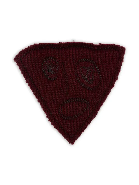 Plan C triangular-shaped embroidered-detail brooch