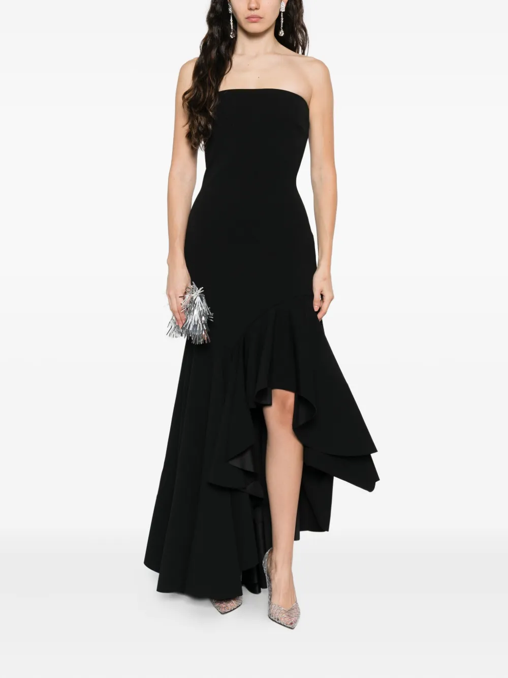 Solace London The Hani asymmetrische jurk - Zwart