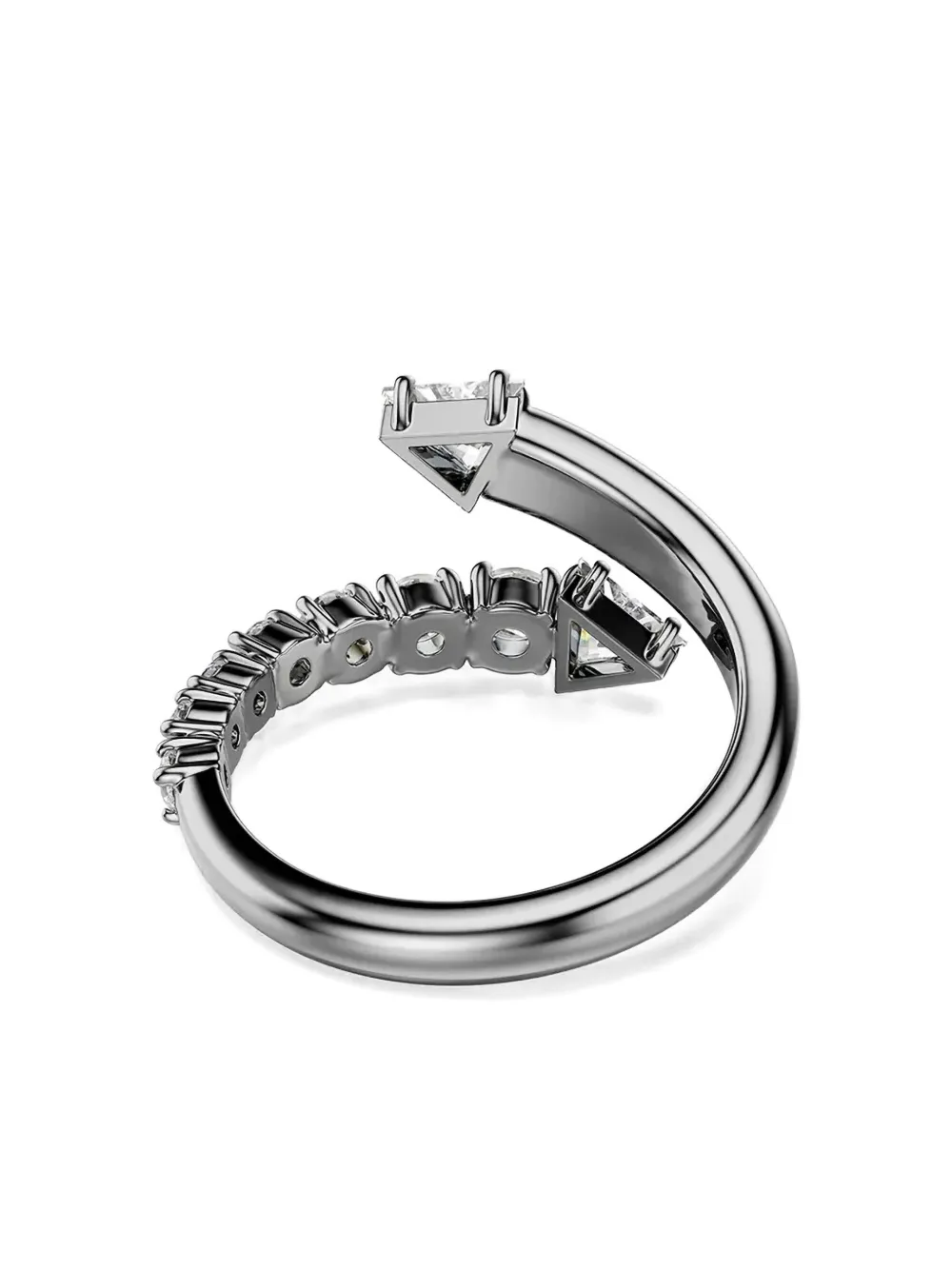 Swarovski Triangle Crystal Ring In Silver
