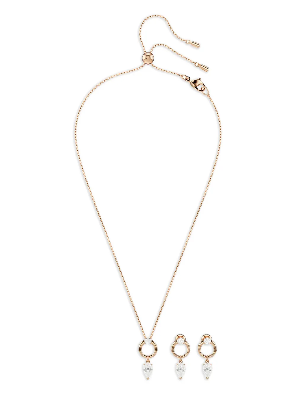 Swarovski Mesmera teardrop pendant necklace 3 set - Rosa