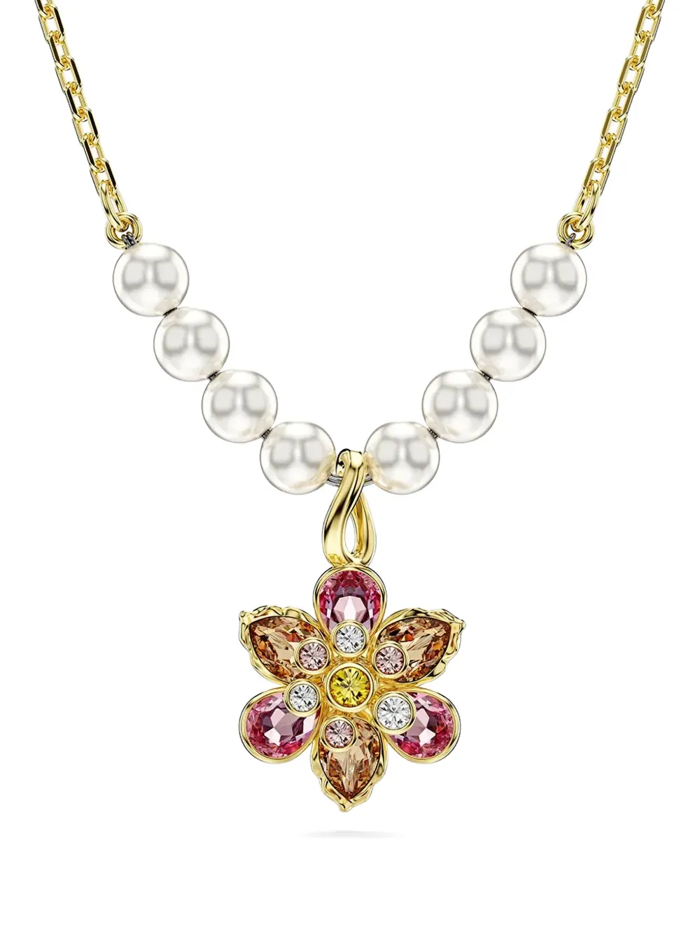 Swarovski Idyllia pearl flower pendant necklace - Goud
