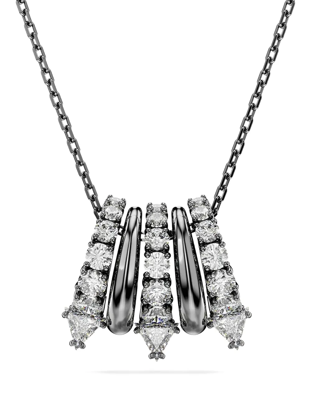 Swarovski Sublima triangle crystal pendant necklace | Silver | Image 1