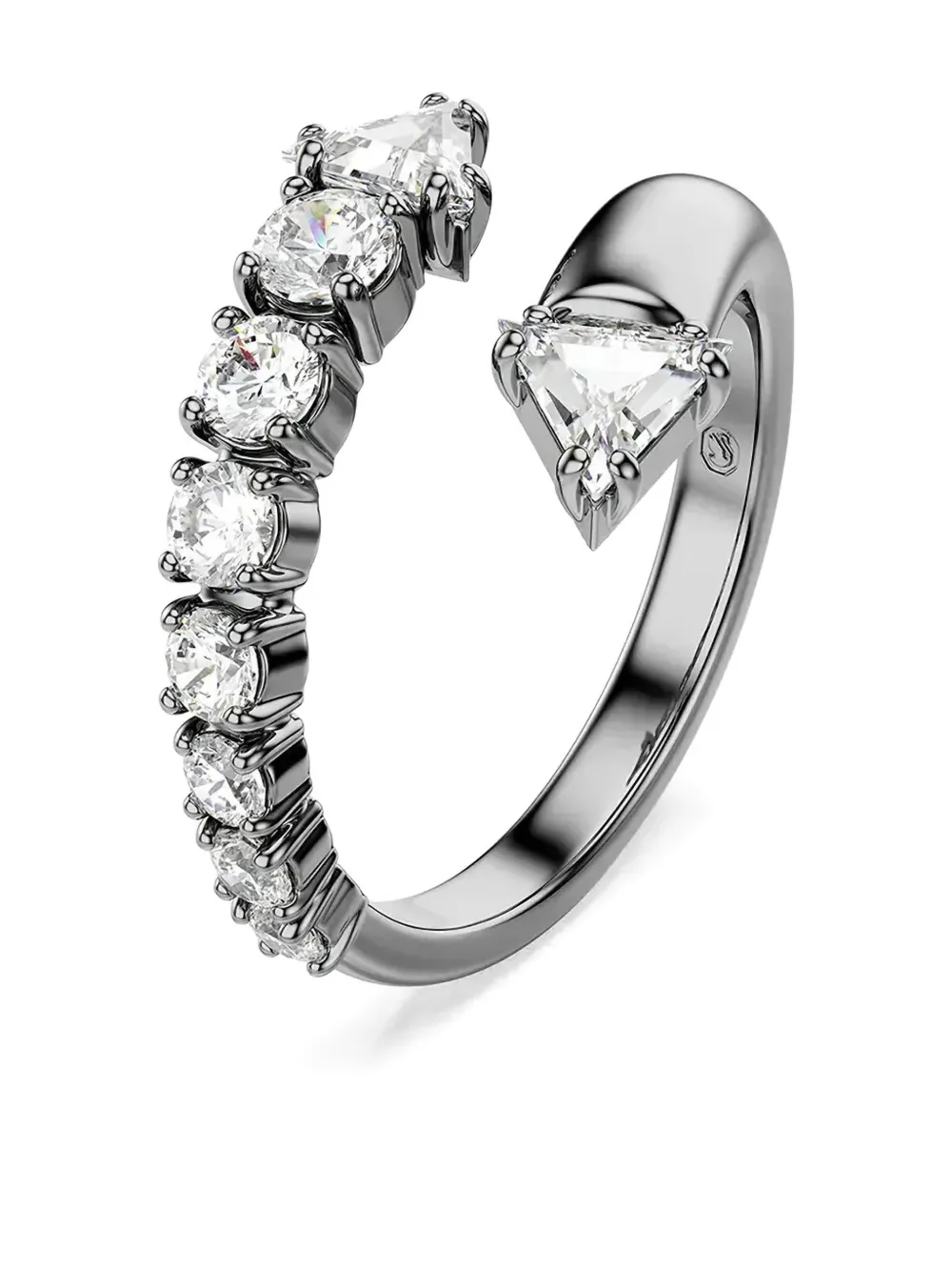 Swarovski Sublima Triangle Detail Ring In Metallic