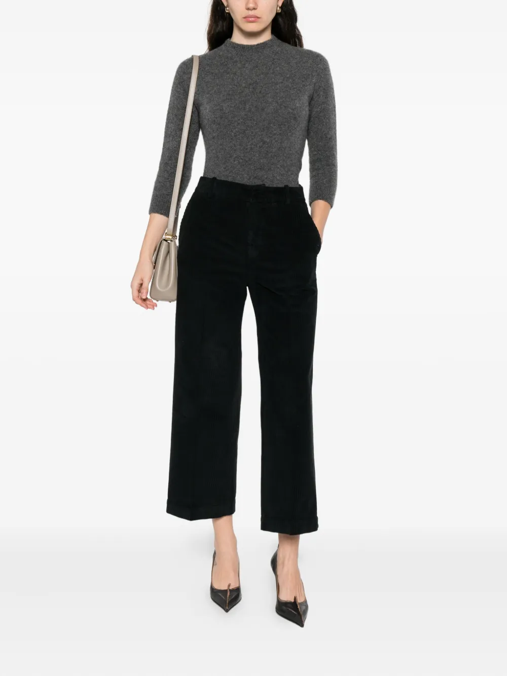 Roberto Collina Wollen trui met ronde hals Grijs