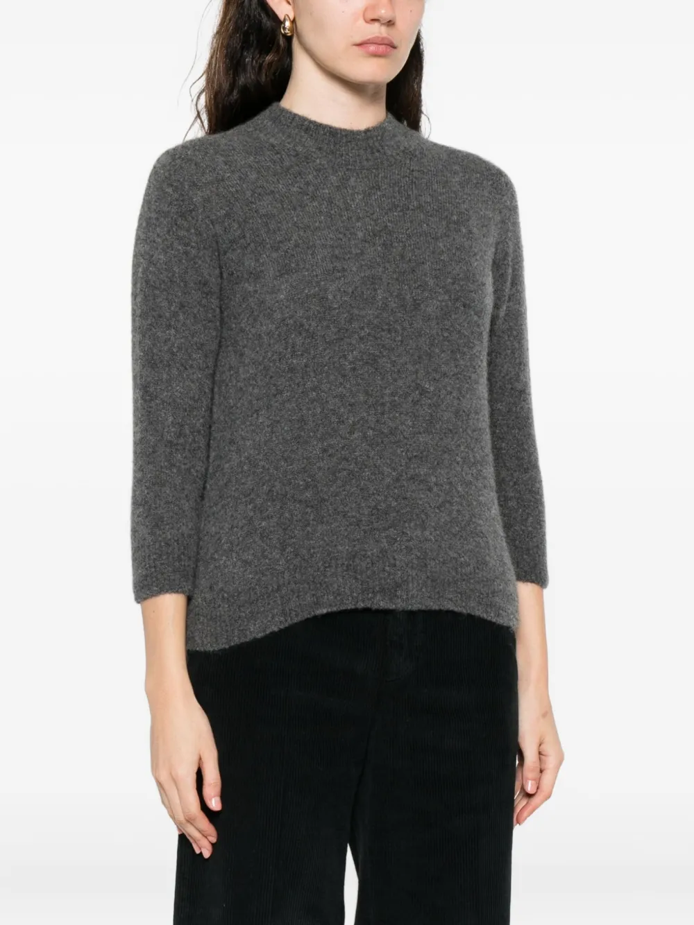 Roberto Collina Wollen trui met ronde hals Grijs