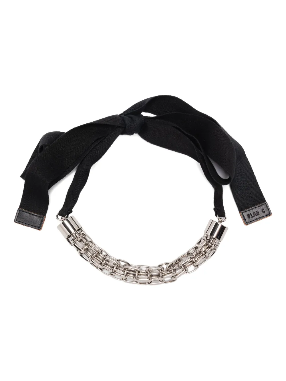 Plan C Ribbon-bow Chain Necklace In Black