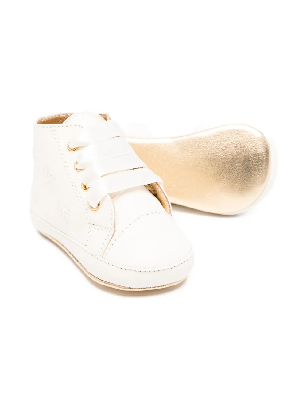 Elisabetta Franchi La Mia Bambina lace-up sneakers - Wit