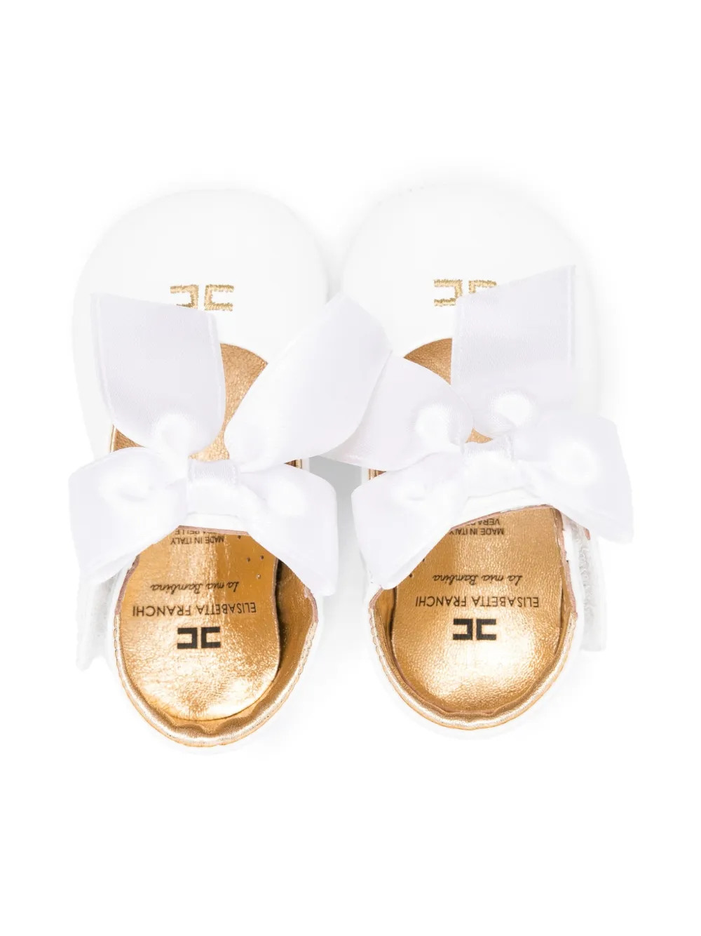 Elisabetta Franchi La Mia Bambina satin-bow ballerinas White