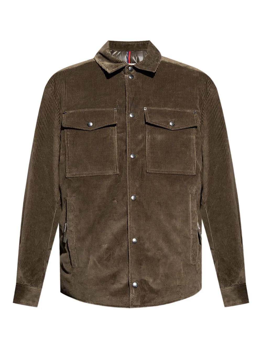 Moncler Corduroy Buttoned Jacket In Gold