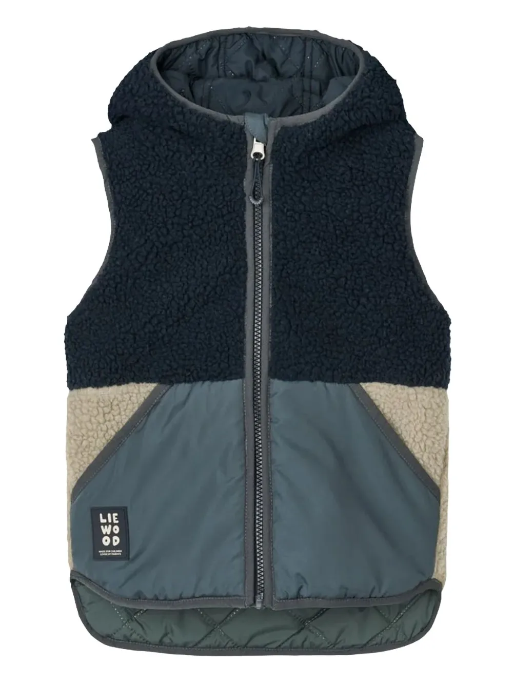 Liewood Diana omkeerbare bodywarmer met capuchon Groen
