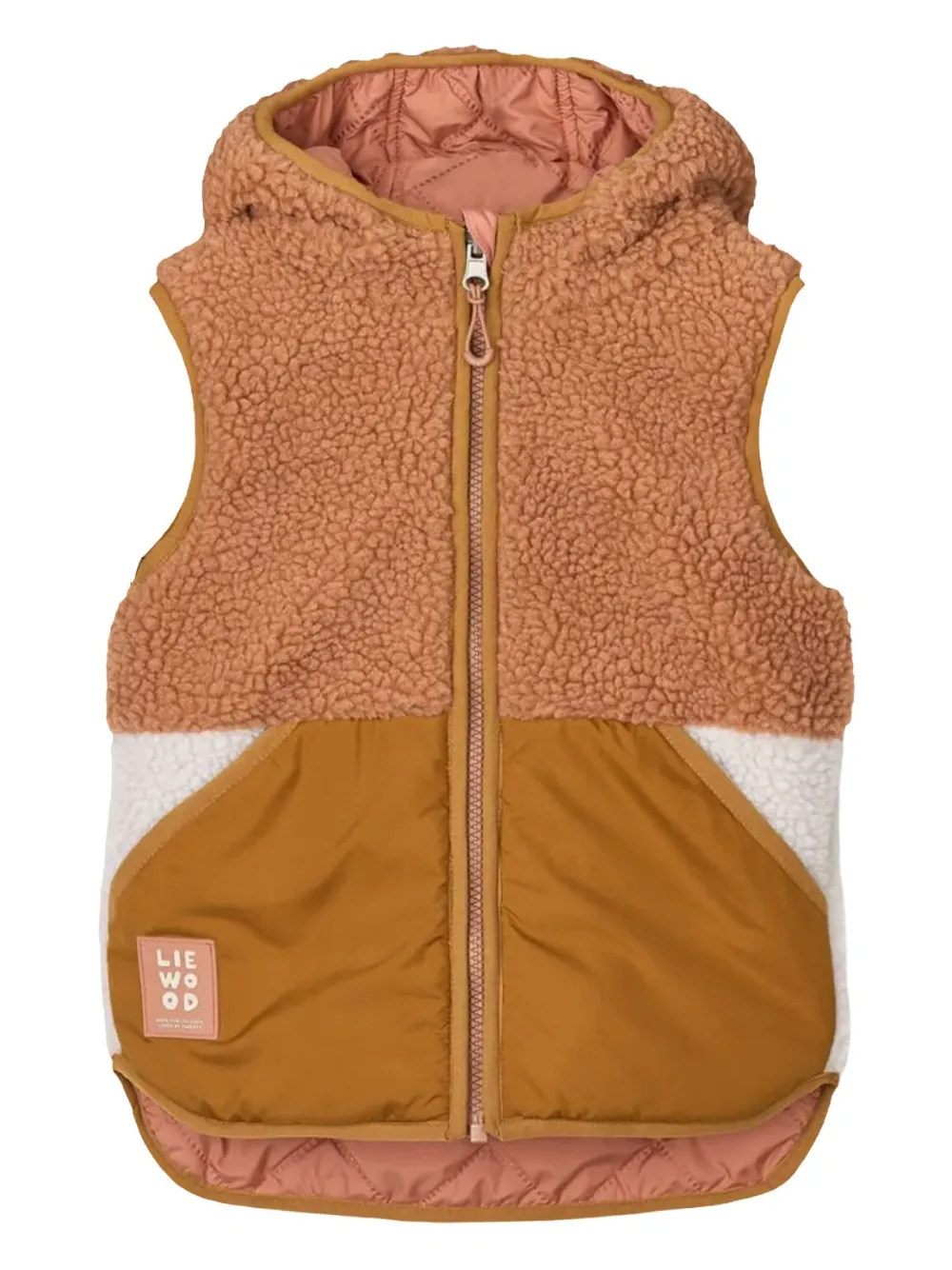 Liewood Diana omkeerbare bodywarmer met capuchon Roze