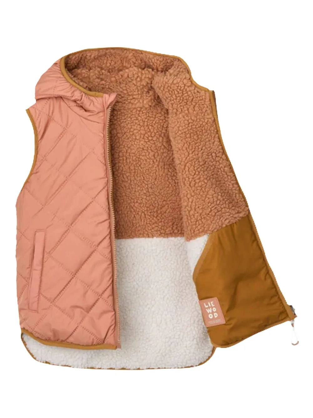 Liewood Diana omkeerbare bodywarmer met capuchon Roze