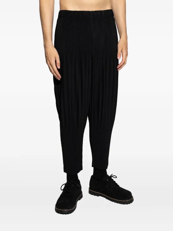 Homme Plissé Issey Miyake プリーツ パンツ | ブラック | FARFETCH JP
