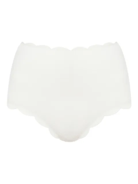Marysia Santa Monica scallop-edge high-waisted swimsuit bottoms