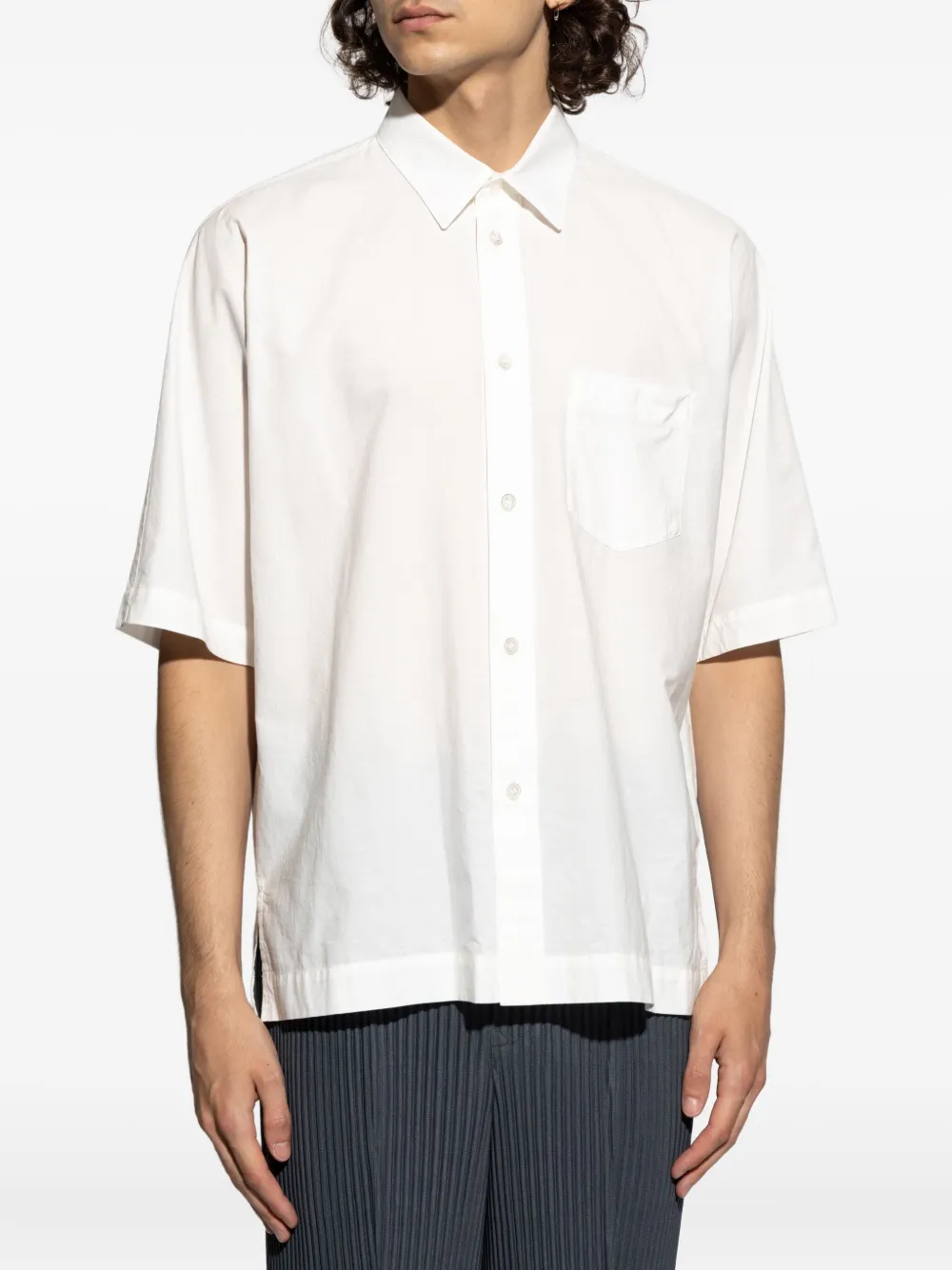Issey Miyake Short-sleeve Pocket Shirt In White