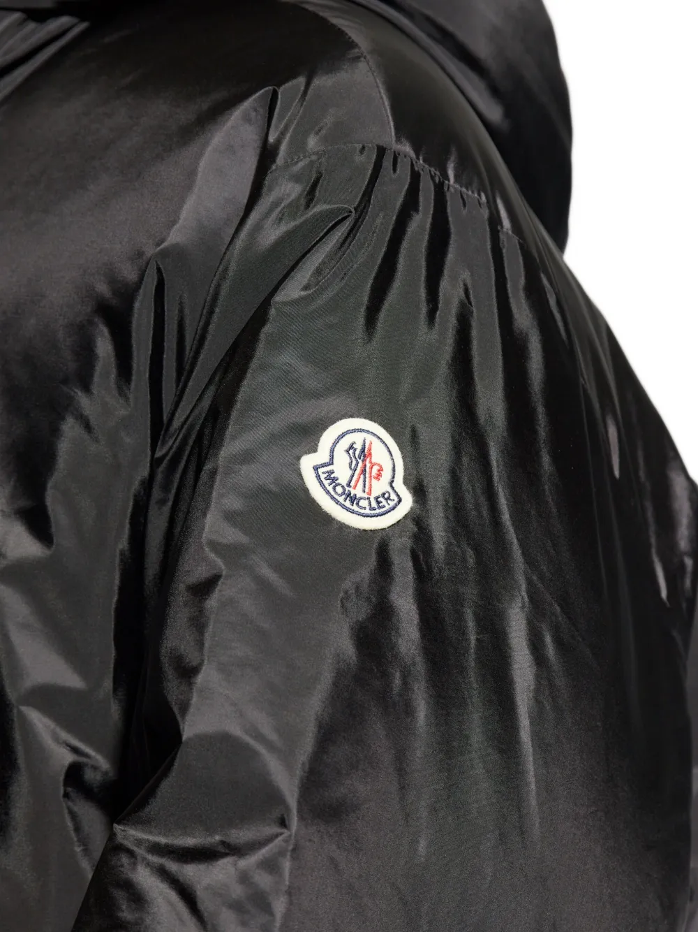 Moncler Donsjack met ritssluiting en capuchon Zwart