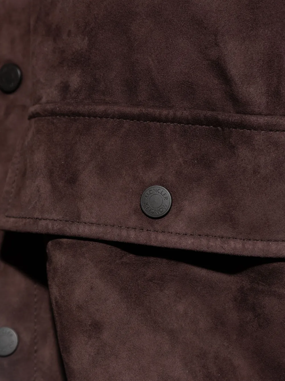 Moncler Vest met suède gebreid vlak Bruin