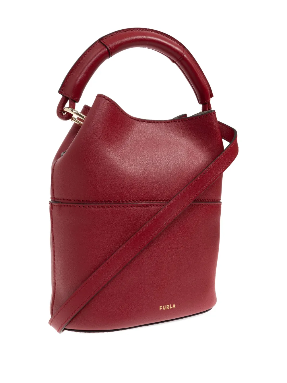 Furla Sfera Leather Bucket Bag In Red