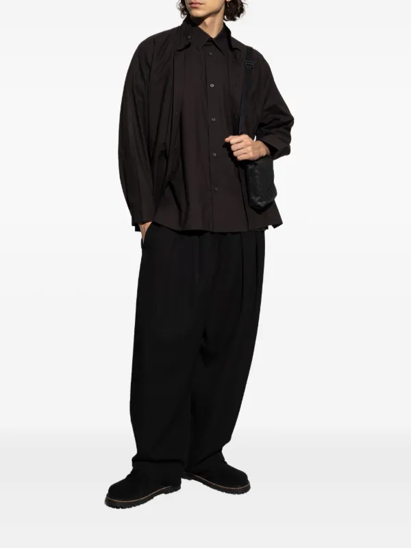 Homme Plissé Issey Miyake mandarin-collar Pocket Shirt | Black