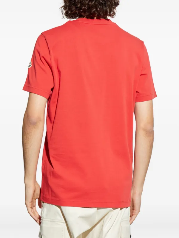Moncler logo-printed Cotton T-shirt | Red | FARFETCH IN