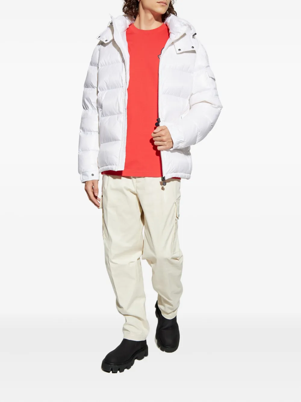 Moncler logo-printed cotton T-shirt - Rood