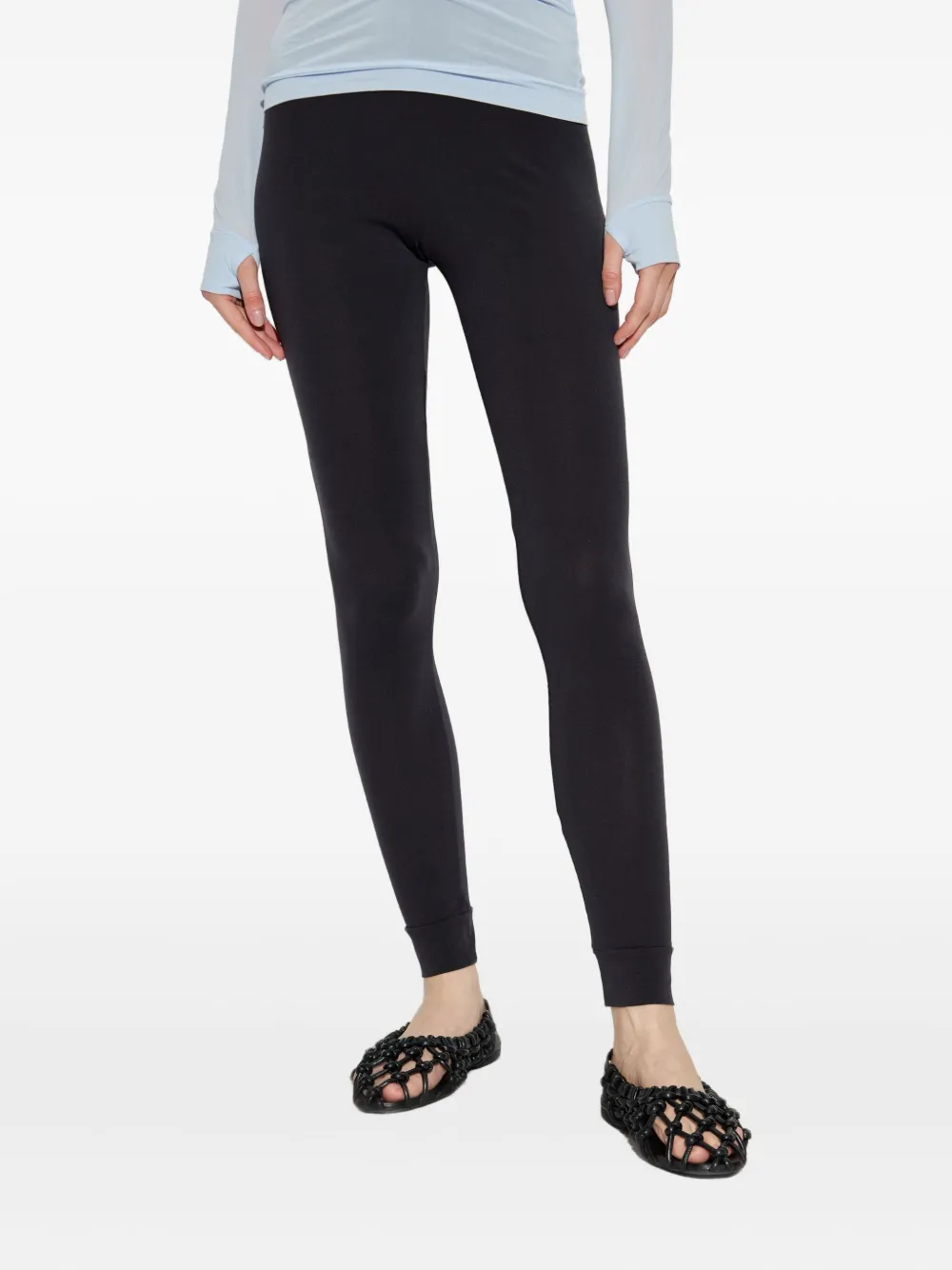 Issey Miyake Speckled Elastic-waistline Leggings In Black
