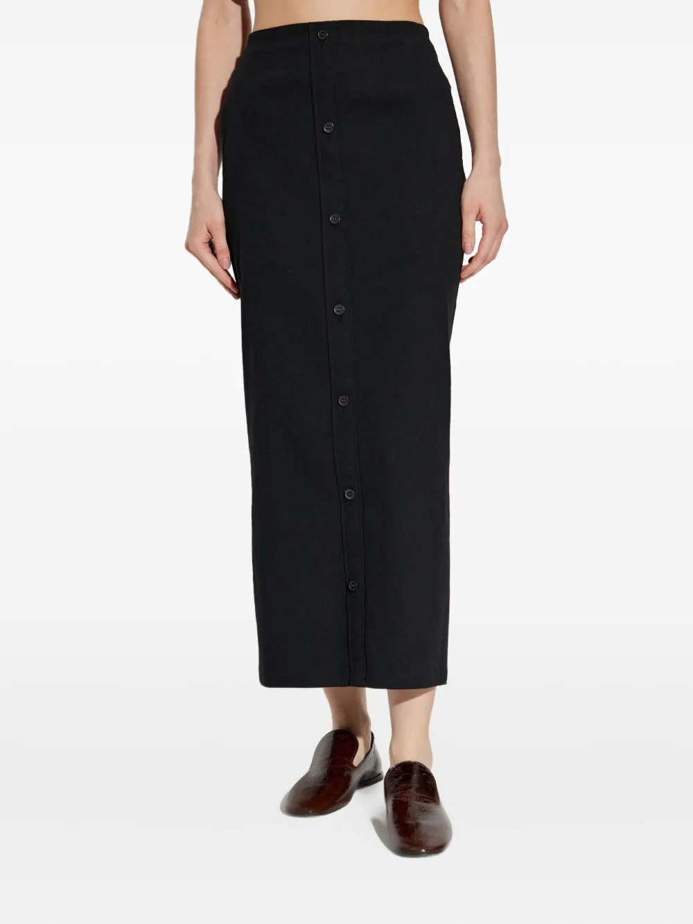 Issey Miyake Like Torso Like Shirt Buttoned Skirt In Black