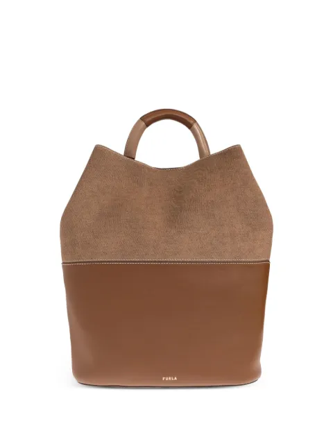 Furla Sfera S suede leather tote bag