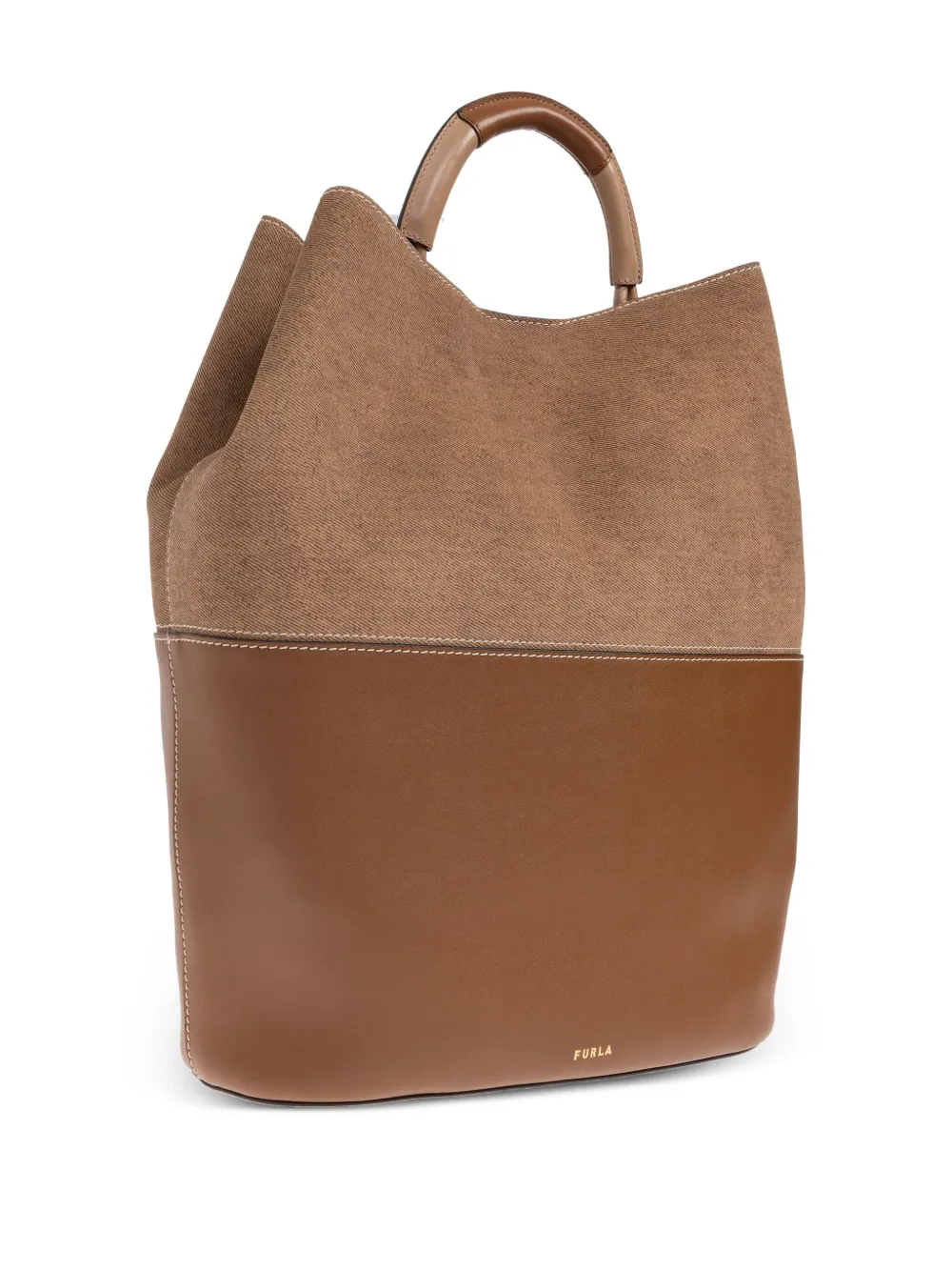 Furla Sfera S suède leren shopper Bruin