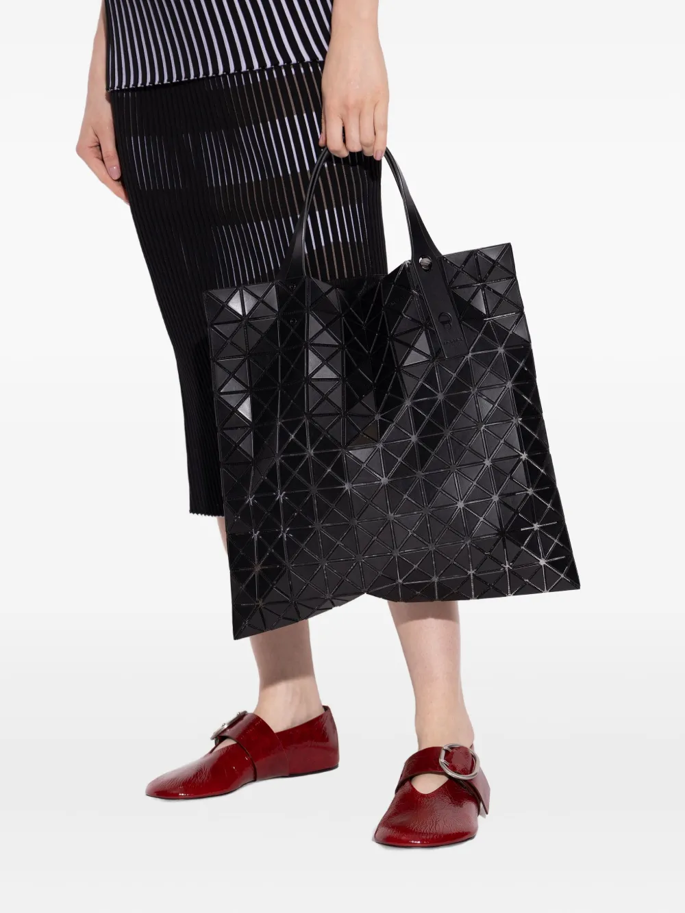Bao Bao Issey Miyake Grote shopper met geometrisch patroon - Zwart