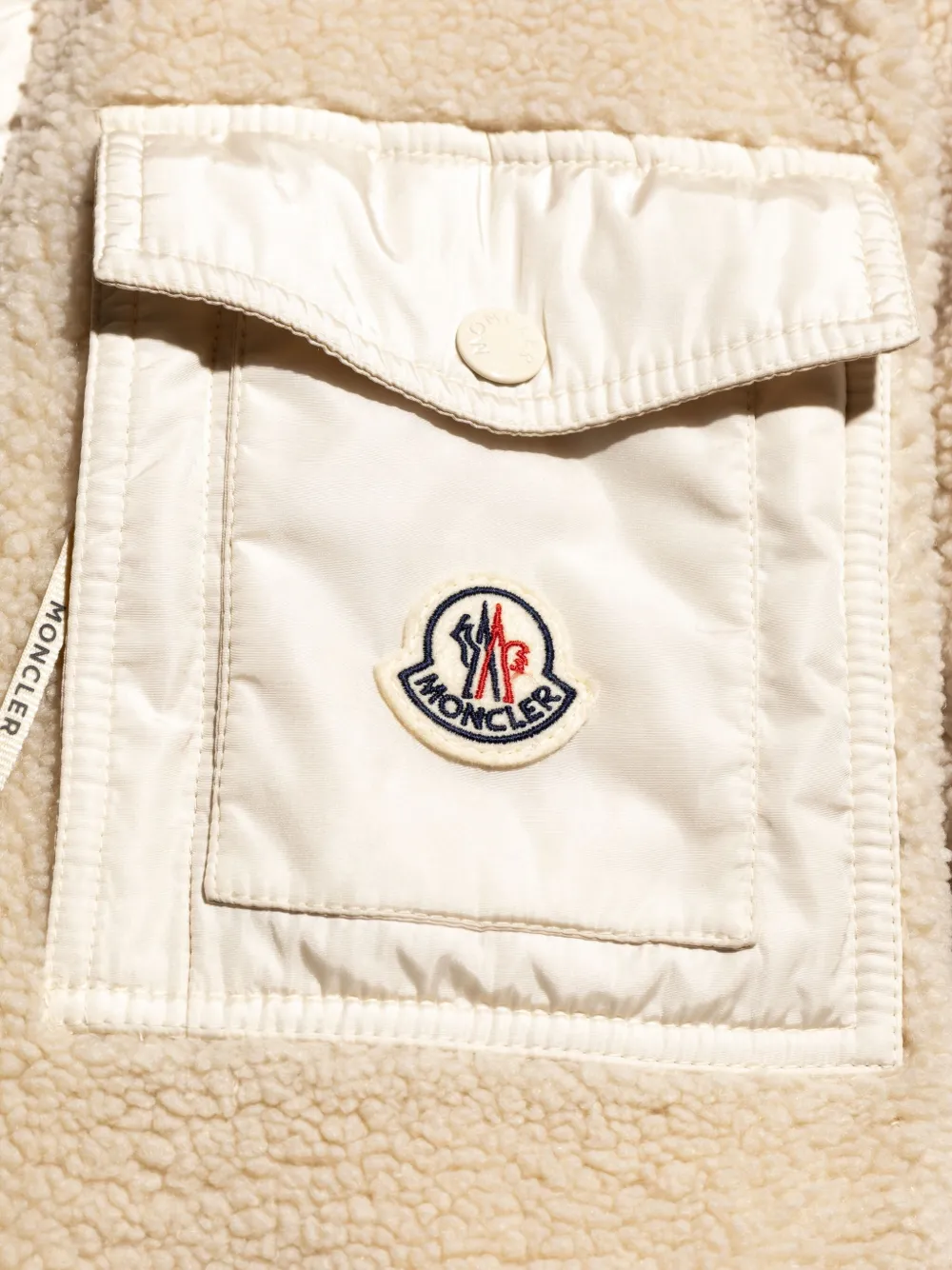 Moncler Patch-pocket Fleece Sweater In Neutral