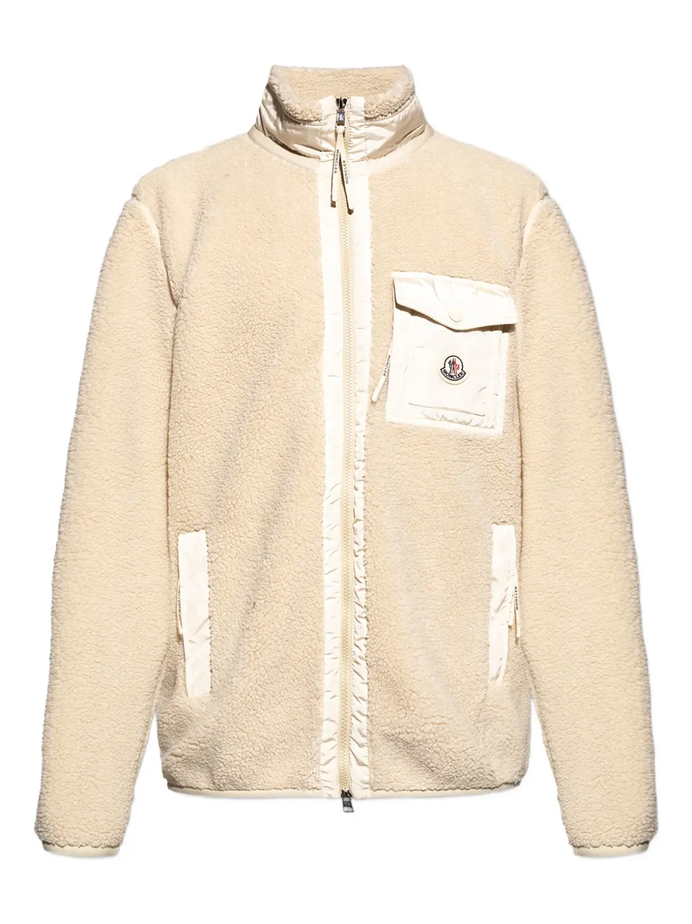 Moncler Patch-pocket Fleece Sweater In Neutral