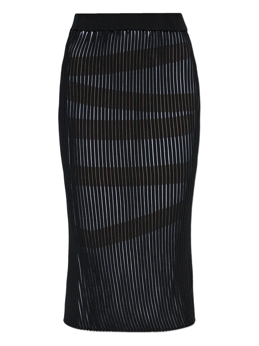 Issey Miyake striped slit skirt | Black | Image 1