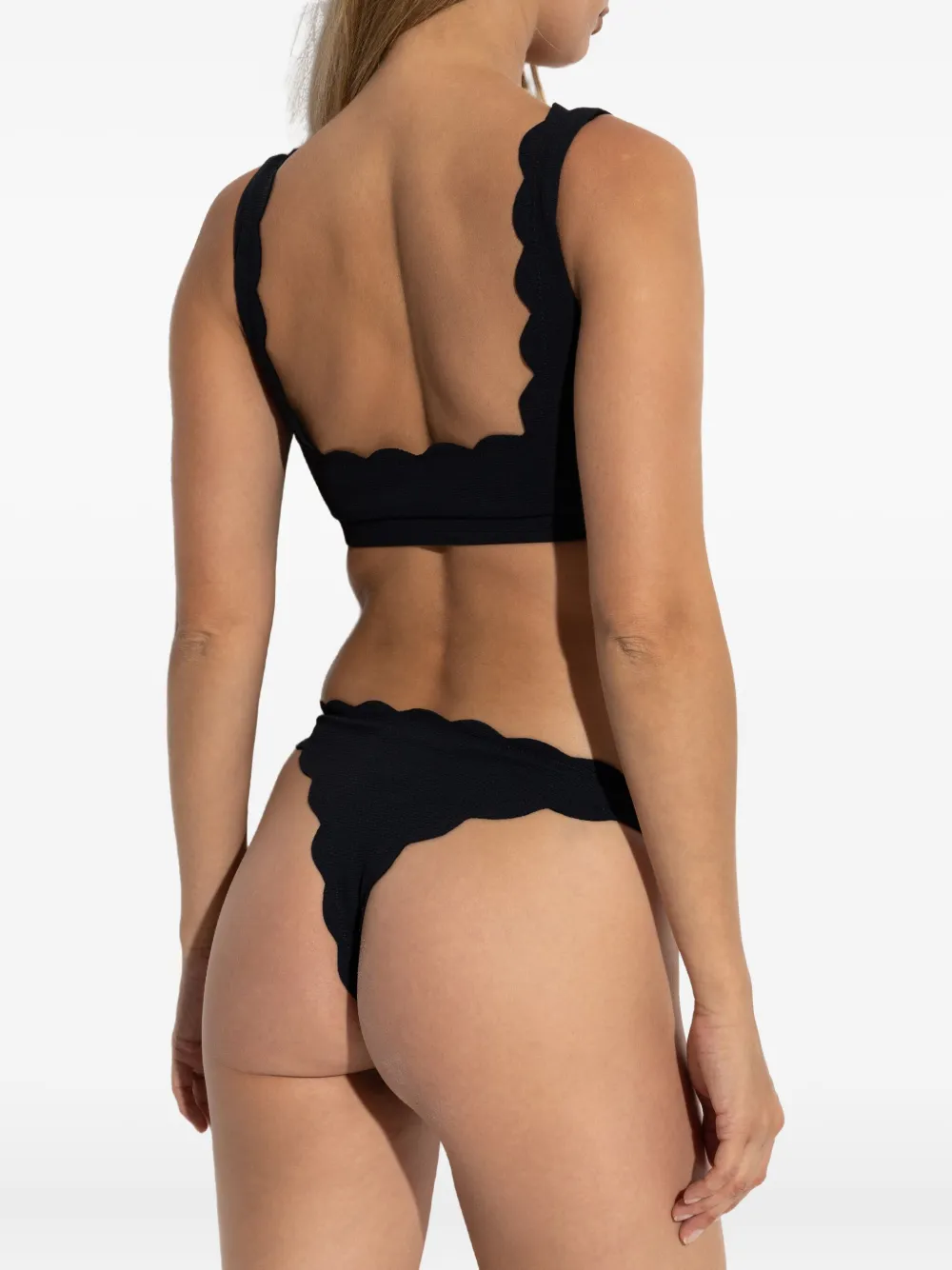 Marysia Palm Springs Scallop-edge Bikini Top In Black