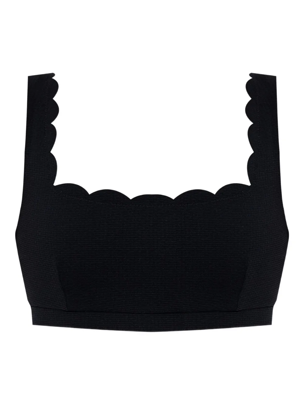 Marysia Palm Springs Scallop-edge Bikini Top In Black