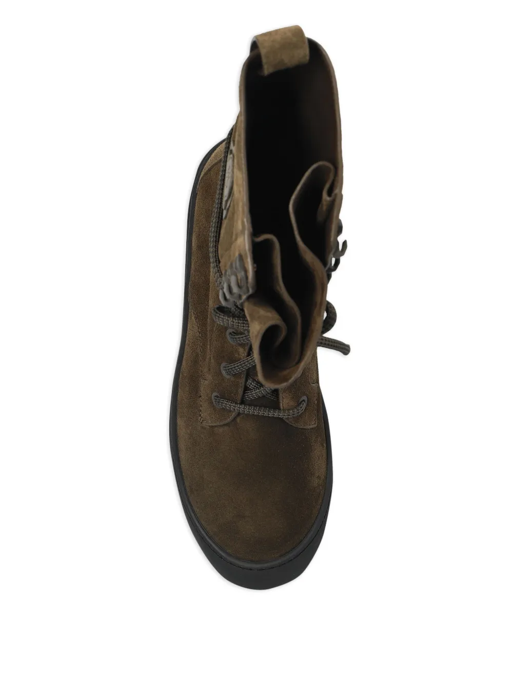 Moncler lace-up suede boots Green