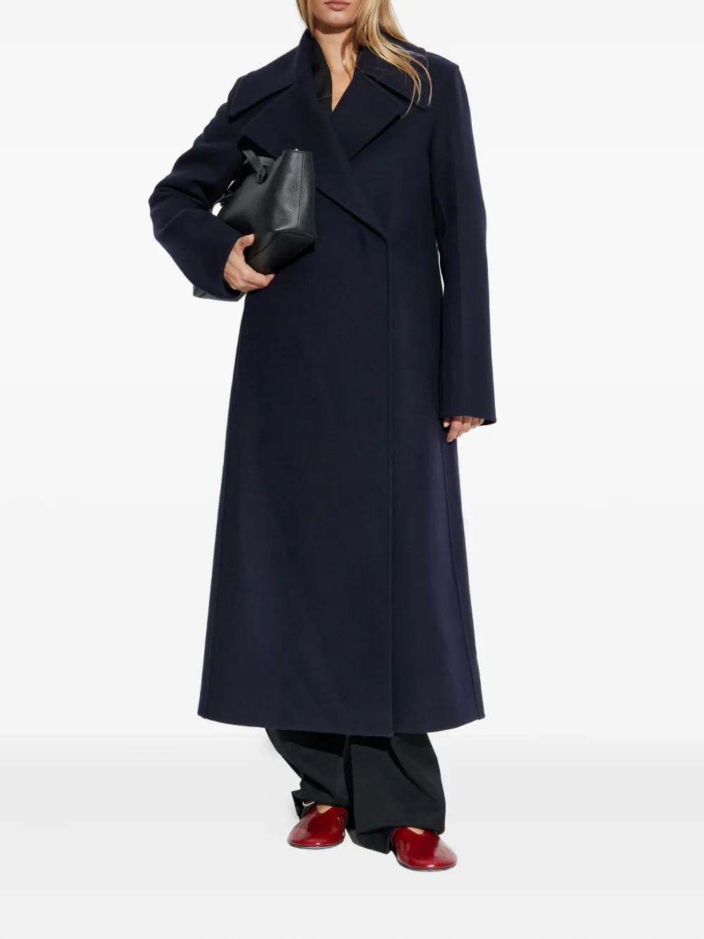Jil Sander Belted Coat In Blue