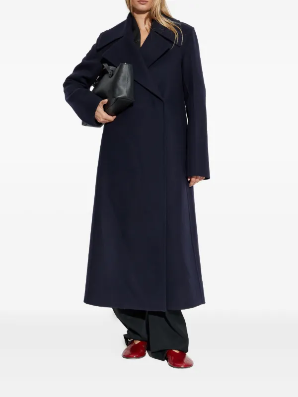 ジャケット・アウター Jil Sander Navy Long Coat Jil Sander Belted Coat | Blue | FARFETCH