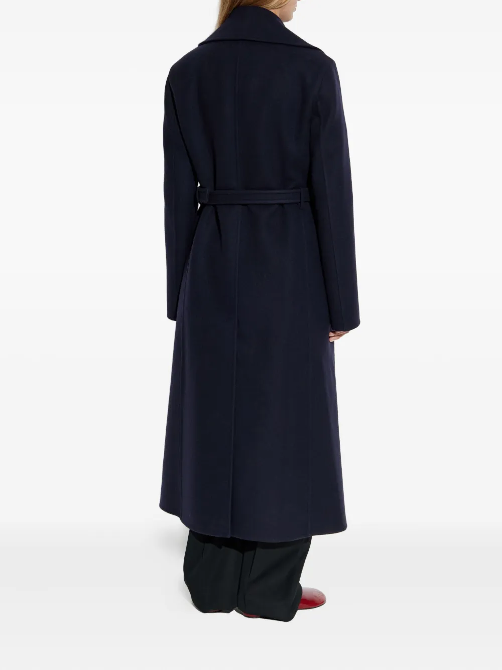 Jil Sander Belted Coat In Blue