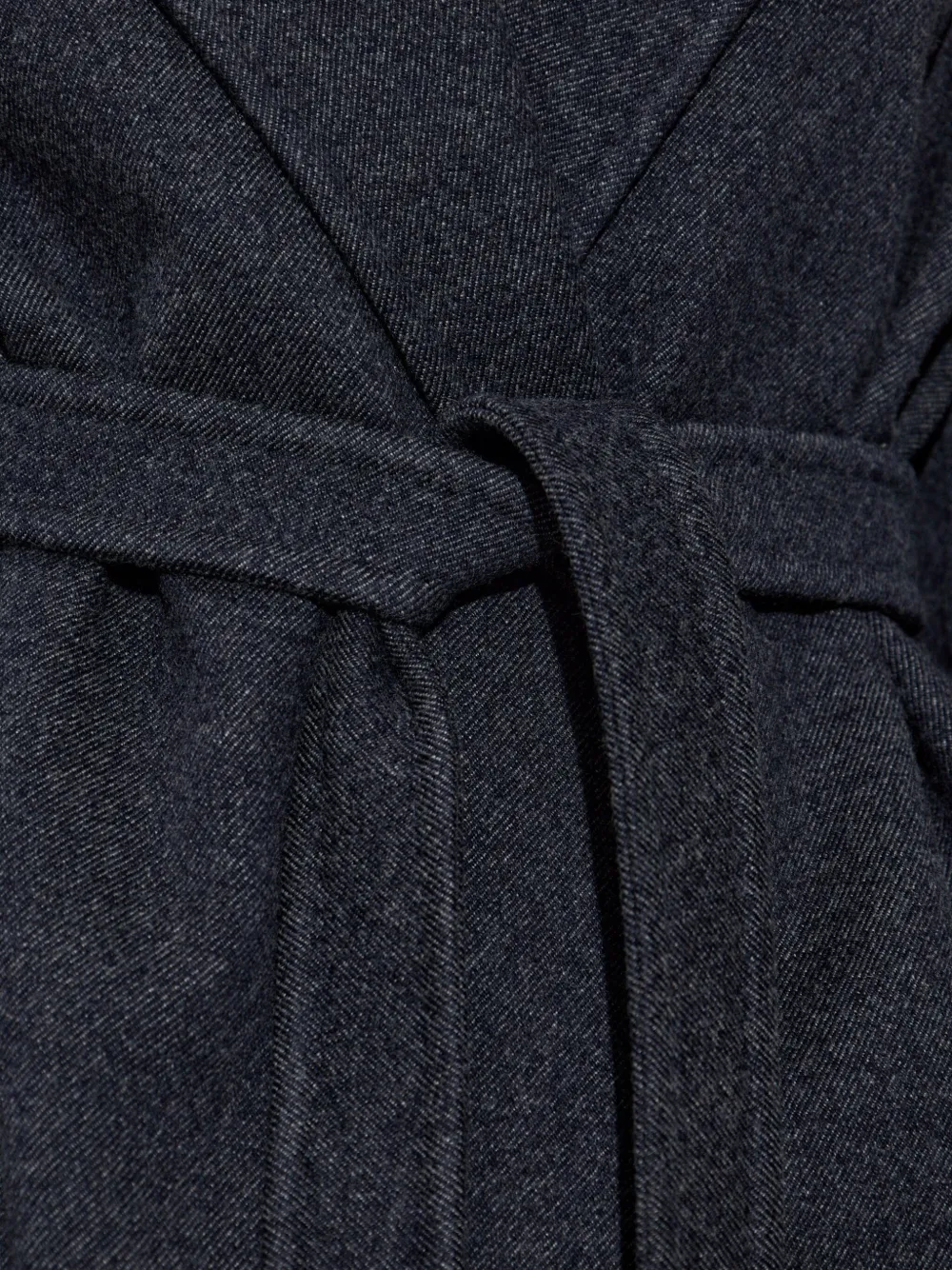 Max Mara Belted Wool Coat In Blue