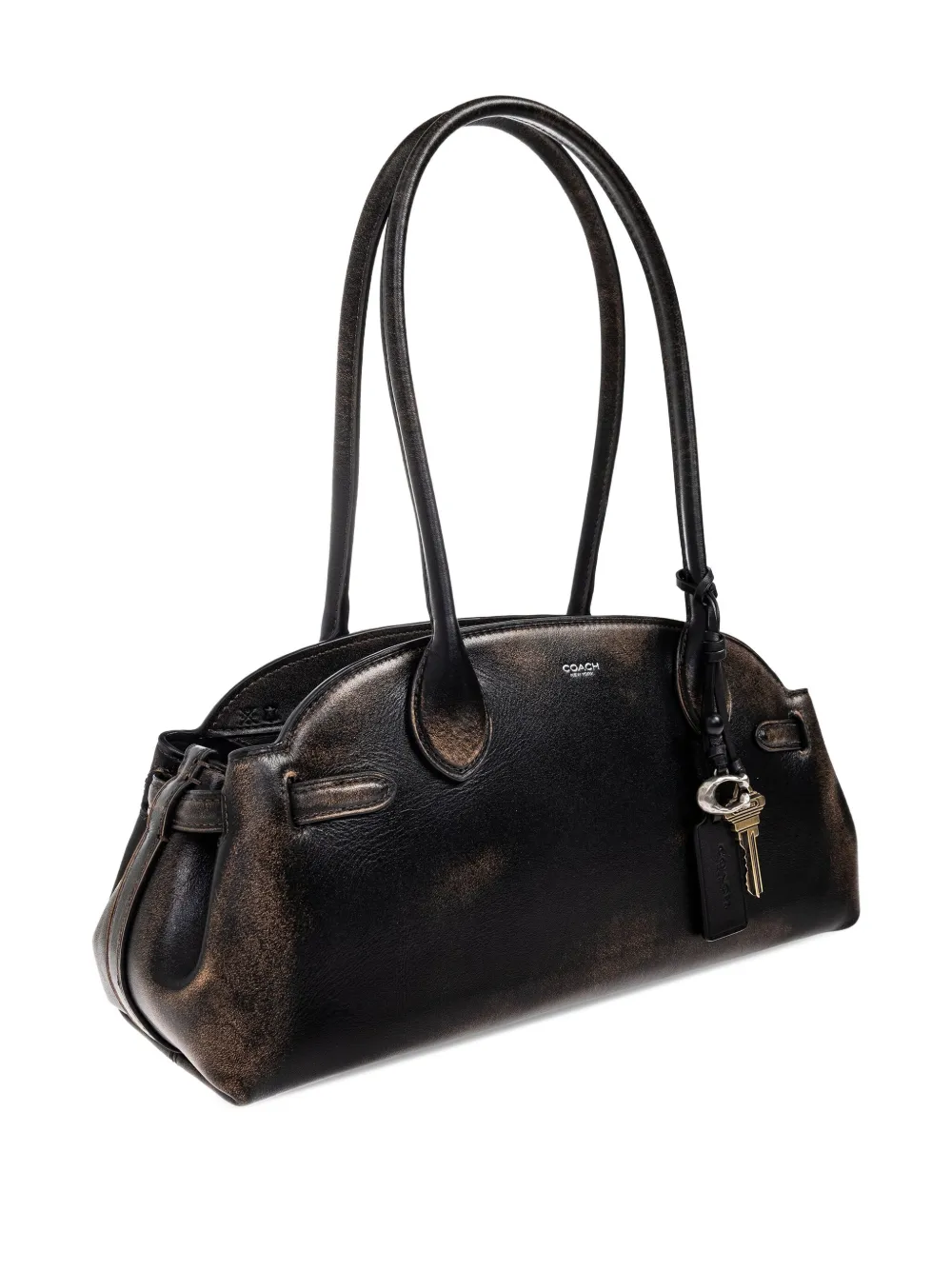 Coach Empire Leather Key-charm Tote Bag In Brown